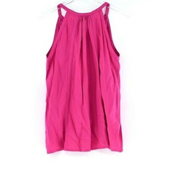 ESCAPADA Fuchsia Pleat Front Halter Tunic Top #K18 - Picture 5 of 9